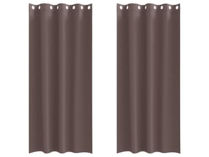 Lot de 2 rideaux occultants, rideaux black-out avec anneaux marron foncé 260 x 140 cm cf44706