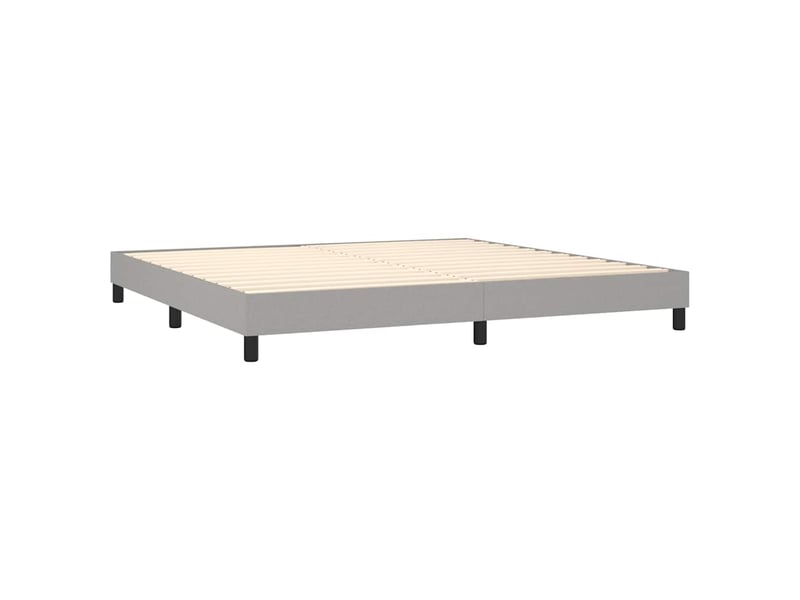  Lit double- lit adulte -  cadre de lit à lattes gris clair 200x200 cm tissu  - Conforama C