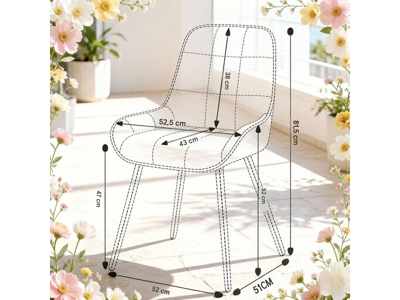  Lot de 4 chaises de salle à manger en velours gris foncé T5828P518680 - Conforama C