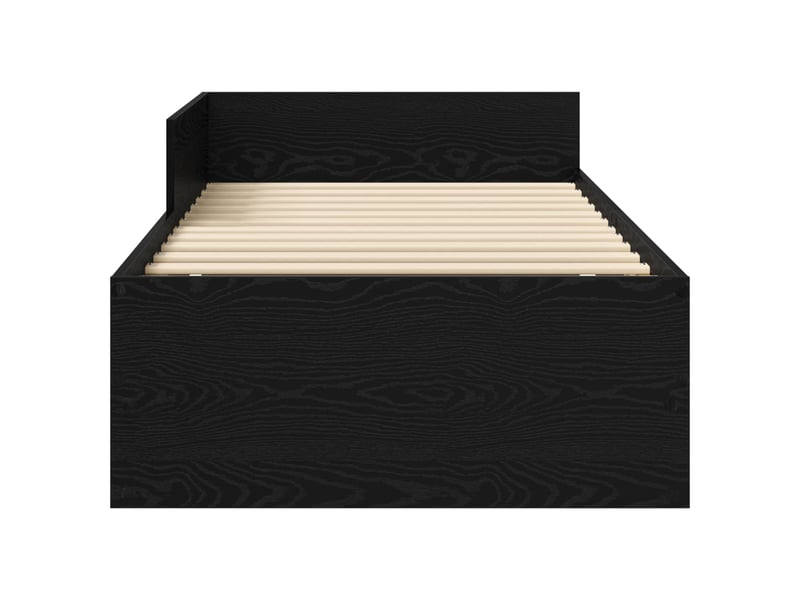 Lit simple- lit adulte -  cadre de lit avec tête de lit chêne noir 80 x 200 cm  - Conforama C