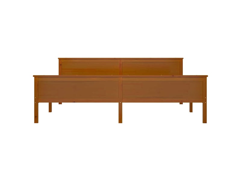  Lit double- lit adulte -  cadre de lit sans matelas marron miel bois pin massif 200x200cm  - Conforama C