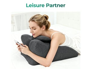 Coussin cale en mousse à mémoire de forme 40x15x15 cm avec housse amovible gris foncé