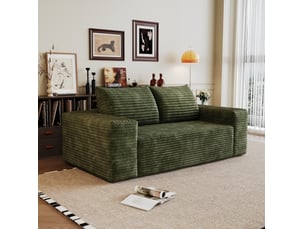 Canapé droit compressé fixe <strong>MODENVIE</strong> <strong></strong> 3 places Velours côtelé vert