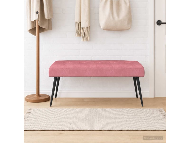  Banc chambre, banc de lit avec capitonnage bouton rose 110x40x46 cm velours shl34322  - Conforama D
