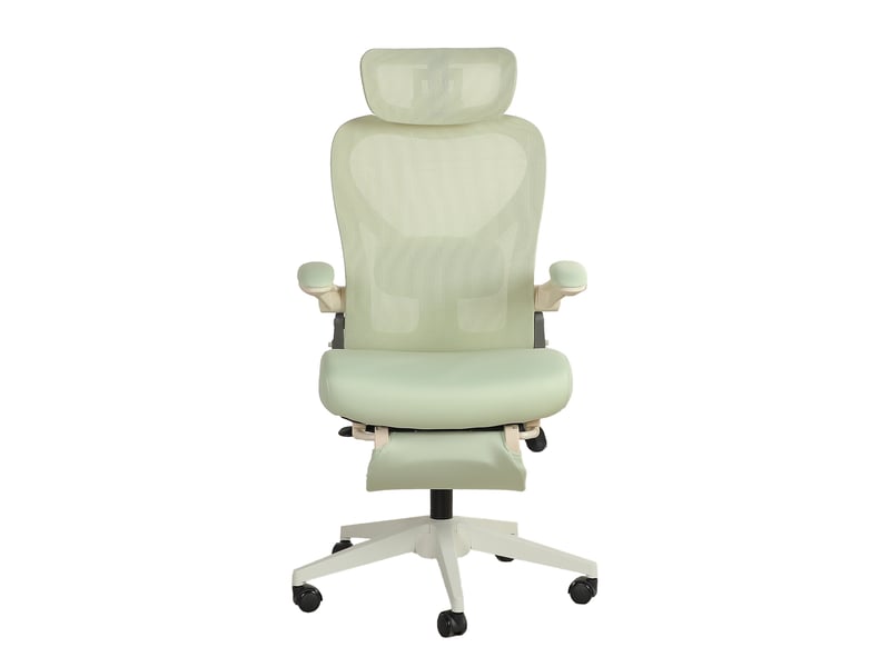  Chaise de bureau ergonomique pliable avec appui-tête 3d et soutien lombaire - lpospi - maille et mousse vert  - Conforama A