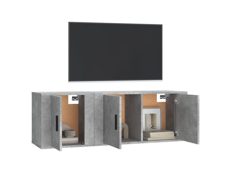  Ensemble de meubles tv 2 pcs gris béton bois d'ingénierie shl40807  - Conforama C