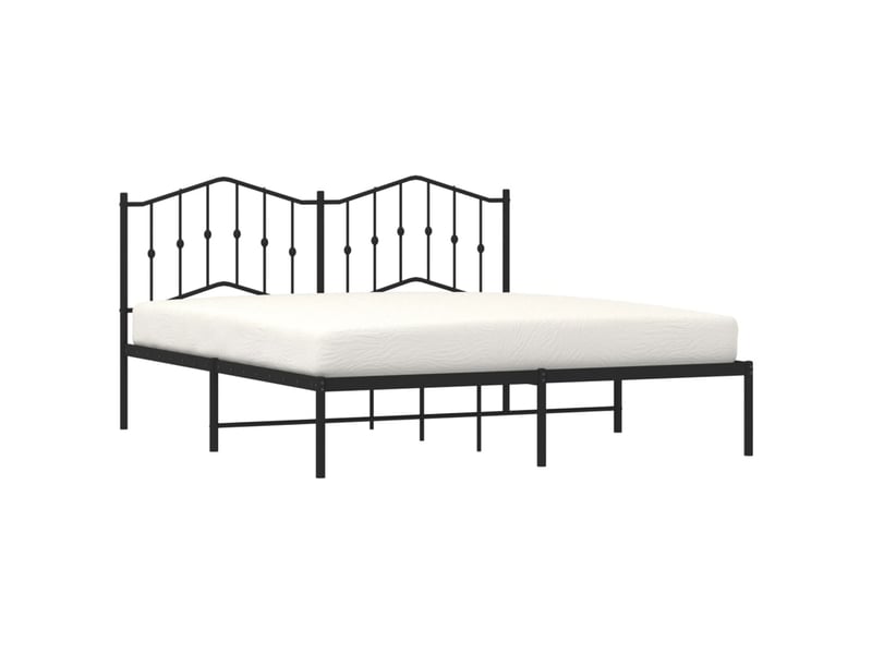  Lit double- lit adulte -  cadre de lit métal sans matelas et tête de lit noir 180x200 cm  - Conforama B