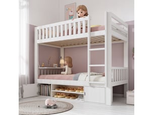 Lit superposé 90x200 cm <strong>MODENUIT </strong> <strong></strong> coloris blanc