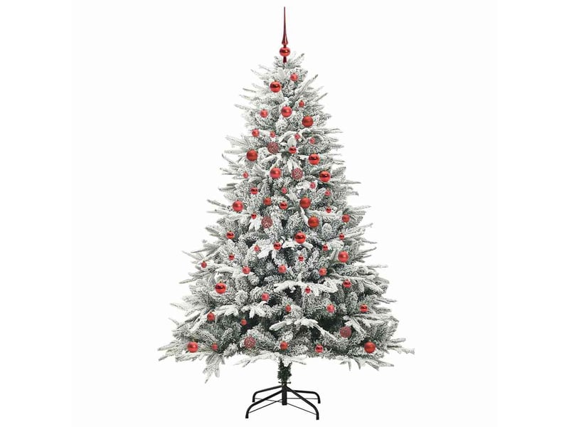 Sapin de noël - arbre de noël artificiel pré-éclairé avec ensemble de boules - Conforama D