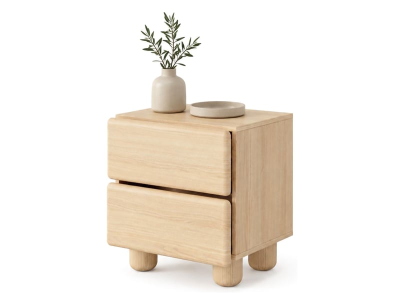  Table de nuit hani, 2 tiroirs, 50x38x52h cm chêne marron Hani - Conforama A