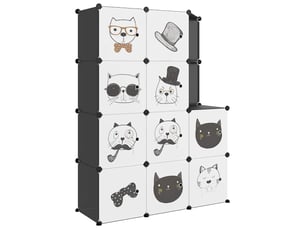 Armoire de rangement pour enfants avec 10 cubes noir pp