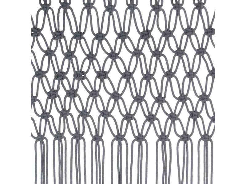  Rideau en macramé, rideau de porte anthracite 140x240 cm coton cf43857  - Conforama E
