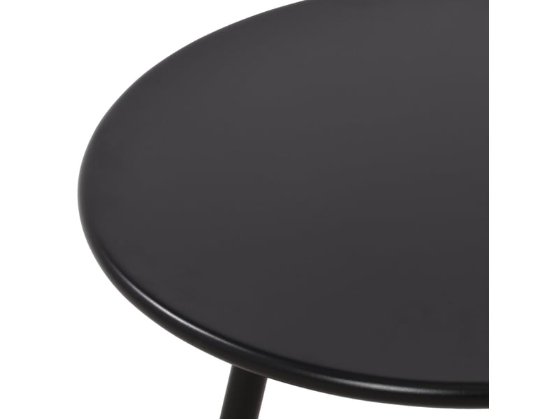 Table basse ronde intérieur extérieur en polypropylène couleur noir – ø 60 cm résistante aux intempéries 10_0009228  - Conforama D