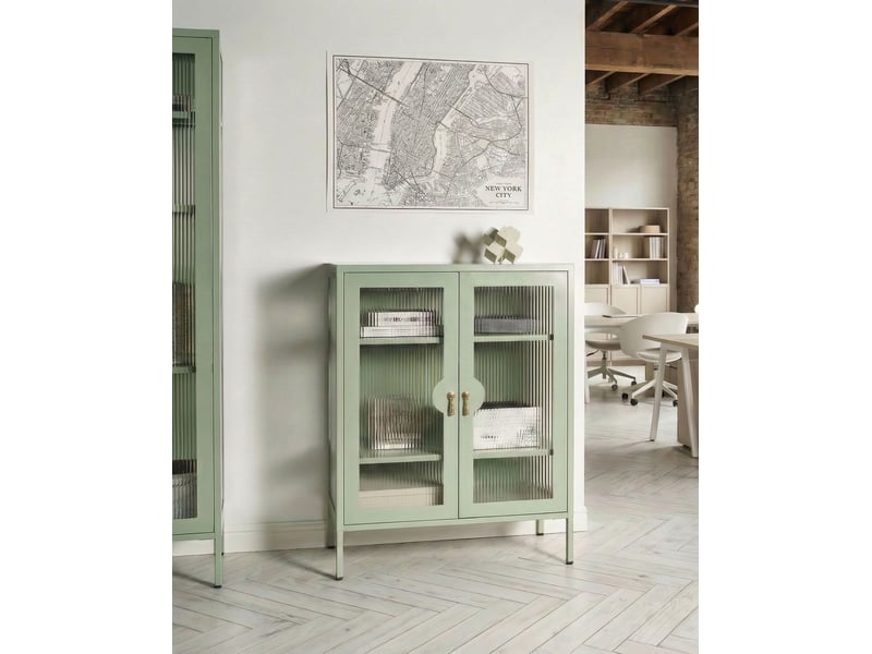 Meuble de rangement gleora métal vert menthe  - Conforama B