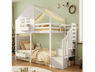 Lit superposé 90x200 cm <strong>MODENUIT </strong>  <strong></strong> coloris blanc