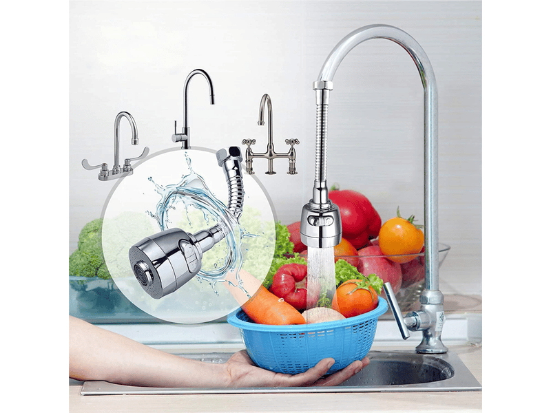  Aérateur de robinet, tête de bec de robinet rotative à 360°, 2 modes, convient pour la cuisine et la salle de bain, 2 pièces (étendu)  - Conforama C
