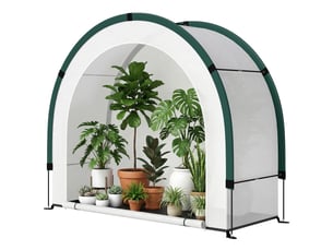 Serre de jardin pliable et portable, petite serre de balcon en bâche pe et porte zippée, 200 x 80 x 164 cm, vert