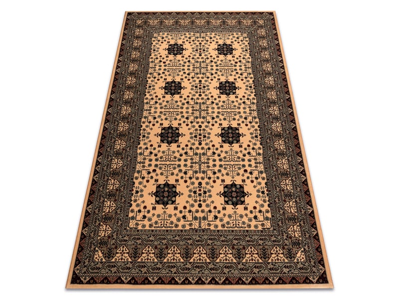  Tapis en laine kashqai 4302 103 oriental, cadre beige   vert 135x200 cm  - Conforama A
