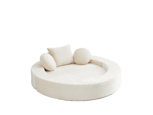Canapé droit compressé convertible <strong>MODFU</strong> <strong></strong> 1 place Velours côtelé beige