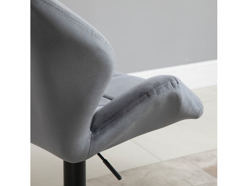  Lot de 2 tabourets de bar 58x57x117 cm réglables en hauteur pivotants 360° avec dossier métal gris  - Conforama C