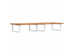 Étagère de vasque | étagère murale acier et bois massif d'acacia shl1505