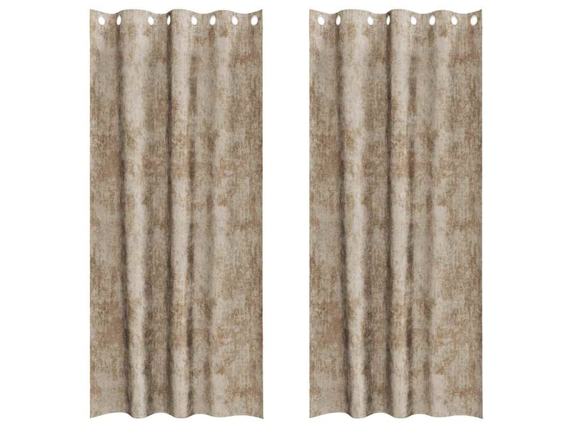  Lot de 2 rideaux en velours, rideaux de fenêtre champagne 260 x 140 cm velours cf44180  - Conforama A