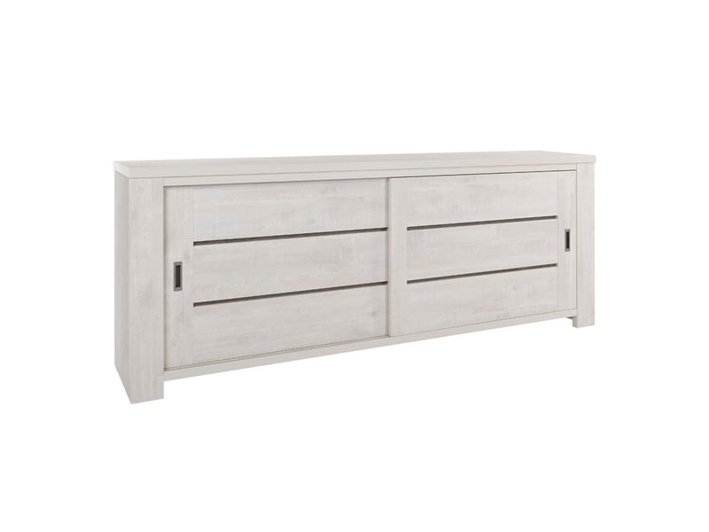  Buffet 2 portes coulissantes finition bois cérusé blanchi - josie JOSIE - Conforama A