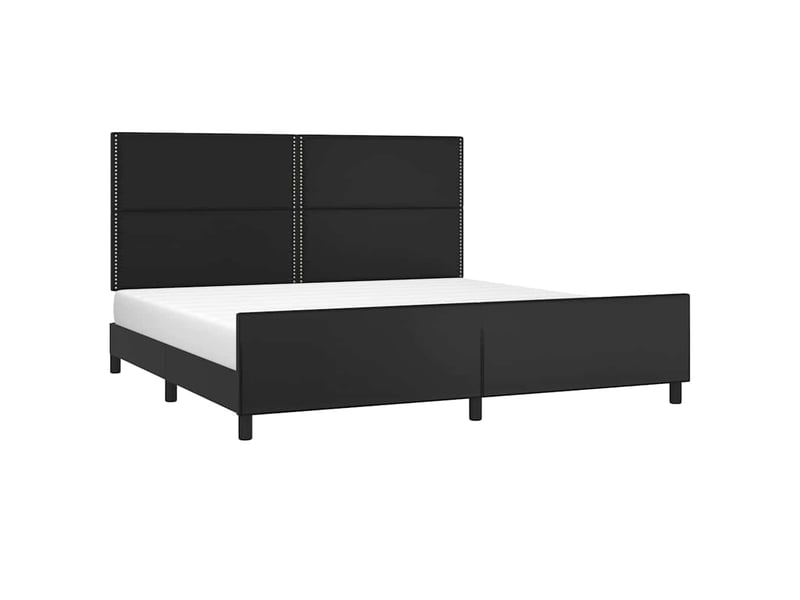  Lit double- lit adulte -  cadre de lit sans matelas noir 200x200 cm similicuir  - Conforama B