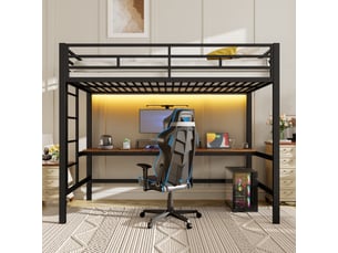 Lit mezzanine 90x200 cm <strong>ZOVIRA</strong>  <strong></strong> coloris noir