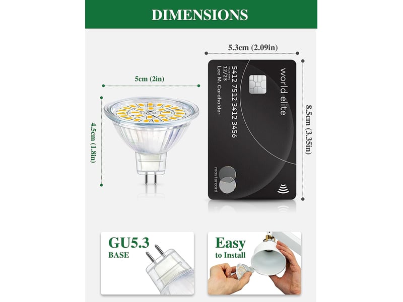  10 ampoules gu5.3 3w 3000k 12v mr16  - Conforama B