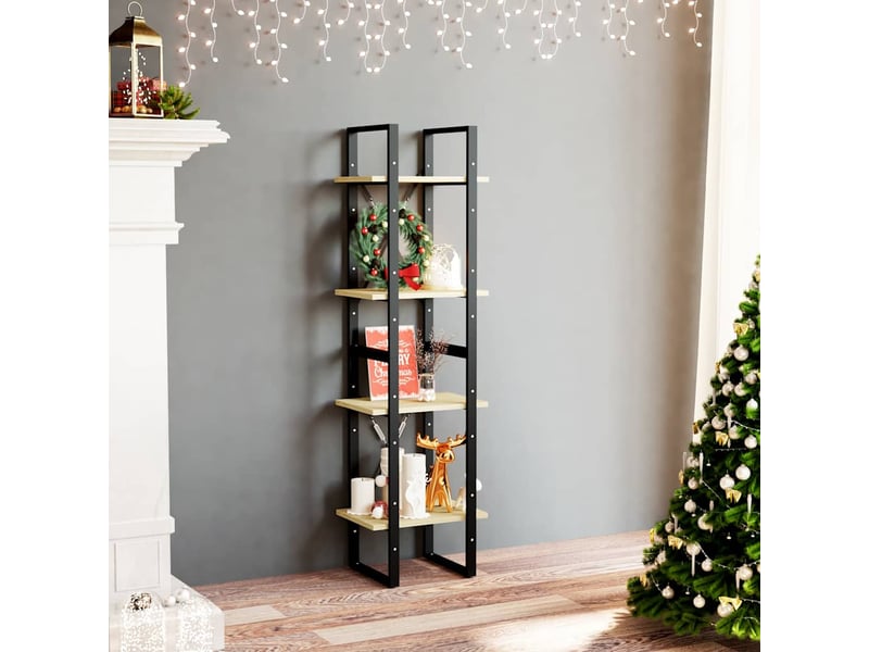  Bibliothèque à 4 niveaux, armoire à livres 40x30x140 cm bois de pin massif  - Conforama B
