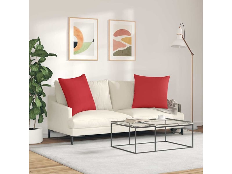  Lot de 2 coussins de canapé, coussins décoratifs tissu rouge 60 x 60 cm cf58946  - Conforama D