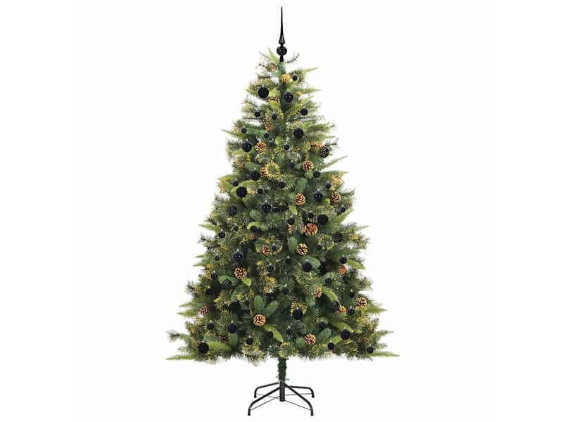 Sapin de noël - arbre de noël artificiel avec branches pliables et cônes 240 cm - Conforama D