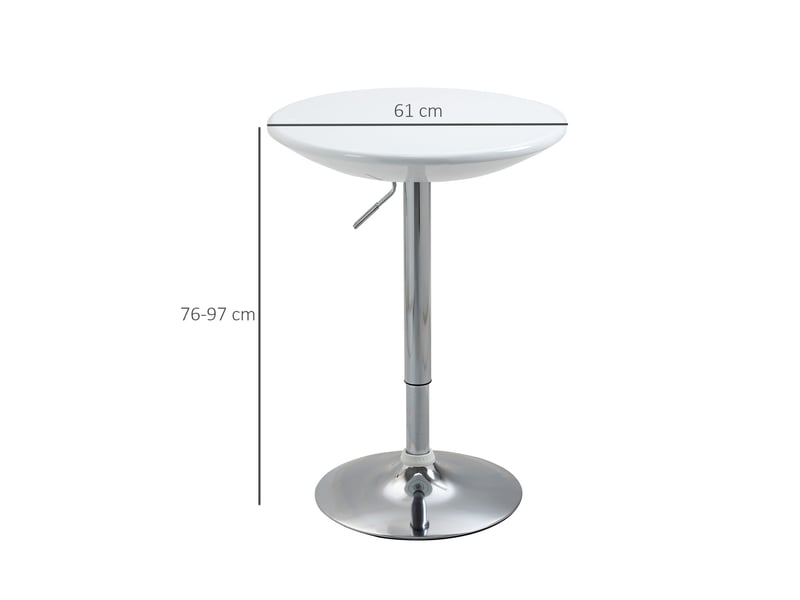  Table de bar réglable avec plateau pivotant et base métal pour cuisine et salle à manger, ø61 × 76-97 cm  - Conforama D