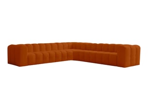 Canapé d'angle réversible fixe LOUNGITUDE MILOE 8 places Velours Terracotta