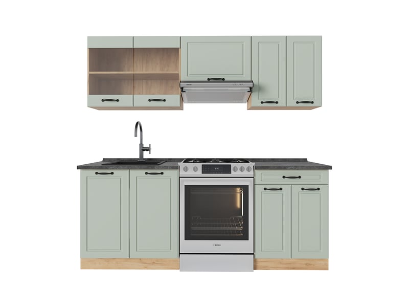  Vicco cuisine, mint campagnechêne doré, 200cm sans plan de travail  - Conforama A