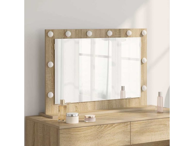  Miroir de vanité, miroir de coiffeuse chêne sonoma 80 x 55 x 18 cm rectangulaire cf62772  - Conforama B