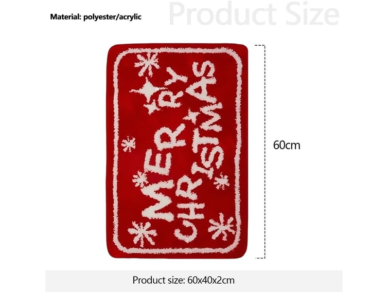  Paillasson de noel, tapis de sol de noël, tapis de noël paillassons, tapis de porte 40x60 cm, tapis maison entrée, motif de noël, noel decoration inte  - Conforama C