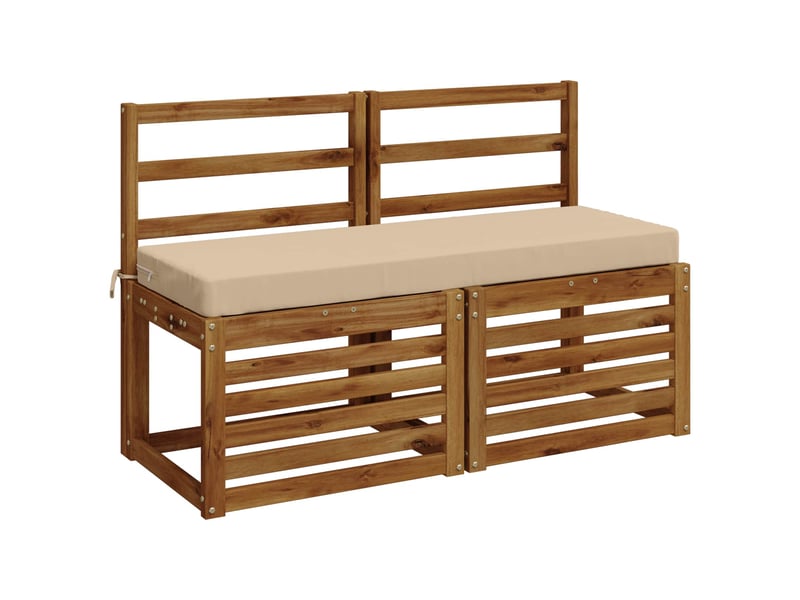 Lot de 2 coussins de banc, coussins d'assise soest 100 % polyester crème cf57222 - Conforama C