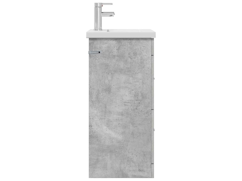 Meuble salle de bain avec évier, meuble de rangement gris béton 42x40x84.5 cm shl3202 - Conforama D