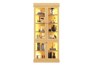 Vitrine coloris naturel 4 étagère(s) <strong>KORFEE</strong> <strong></strong> - 100 cmx160 cm