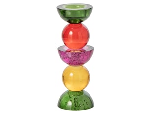 Bougeoir design en verre yannis 21cm multicolore