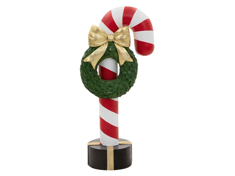 Ecd germany figurine sucre d’orge avec éclairage led, 68 cm, canne à sucre sur pied avec couronne et nœud doré, bâtonnet lumineux à piles, décoration de noël, déco pour le salon et les fêtes ECD Germany GmbH - Conforama B