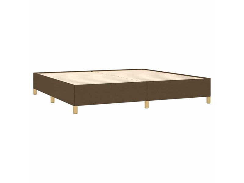  Lit double- lit adulte -  cadre de lit sans matelas marron foncé 200x200 cm tissu  - Conforama C
