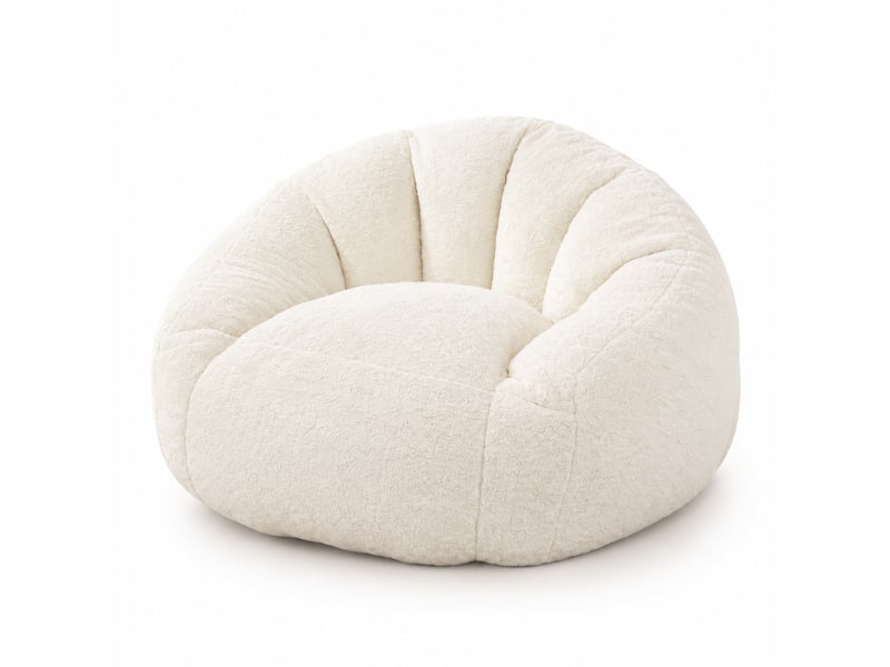  Fauteuil poire modenvie en mousse à mémoire de forme 98 x 98 x 60 cm blanc crème  - Conforama A