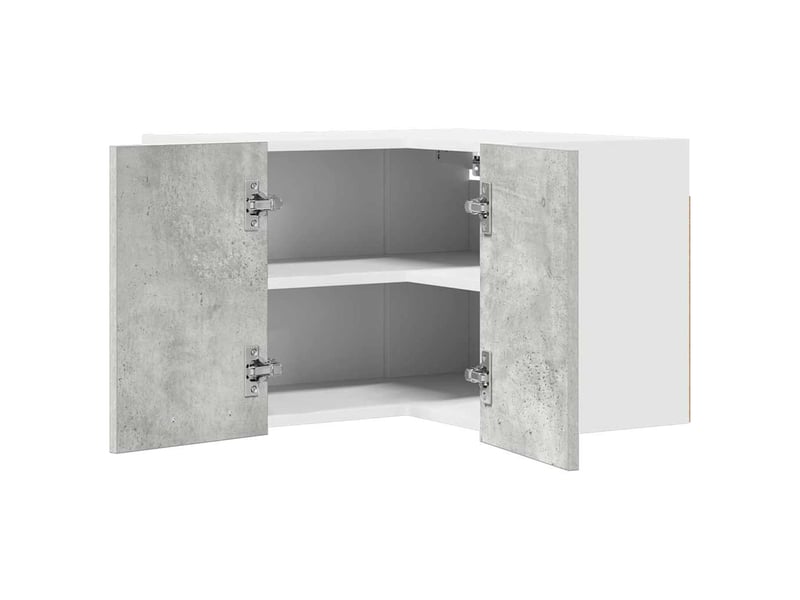  Meuble de rangement, armoire suspendue gris béton et blanc 57x57x40cm  - Conforama E