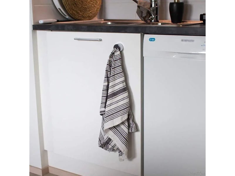  Lot 4 pinces à serviettes autoadhésives | porte-torchons sans perçage | fixation adhésive pour salle de bain &amp; cuisine  - Conforama C