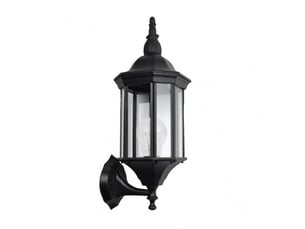 Applique extérieure classique fabrilamp pollux noir, 1 x e27, ip44, 50 x 18 x 20 cm