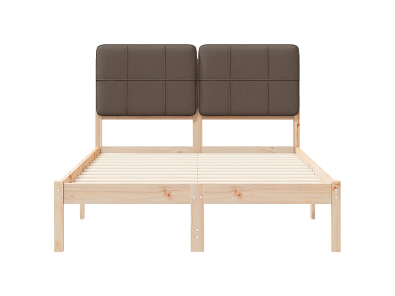  Lit double- lit adulte -  cadre de lit avec tête de lit rembourrée taupe 120 x 190 cm  - Conforama D