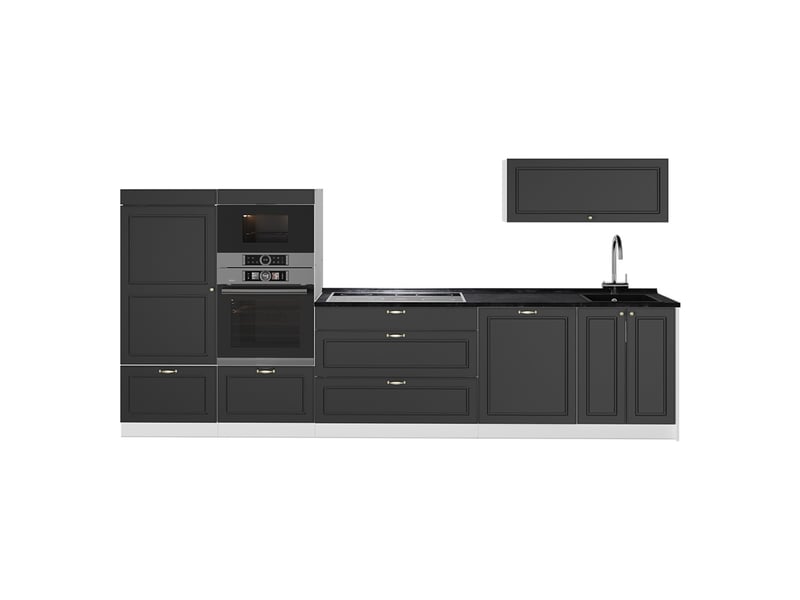  Vicco cuisine, anthrazit-gold landhausblanc, 340cm sans pt  - Conforama A